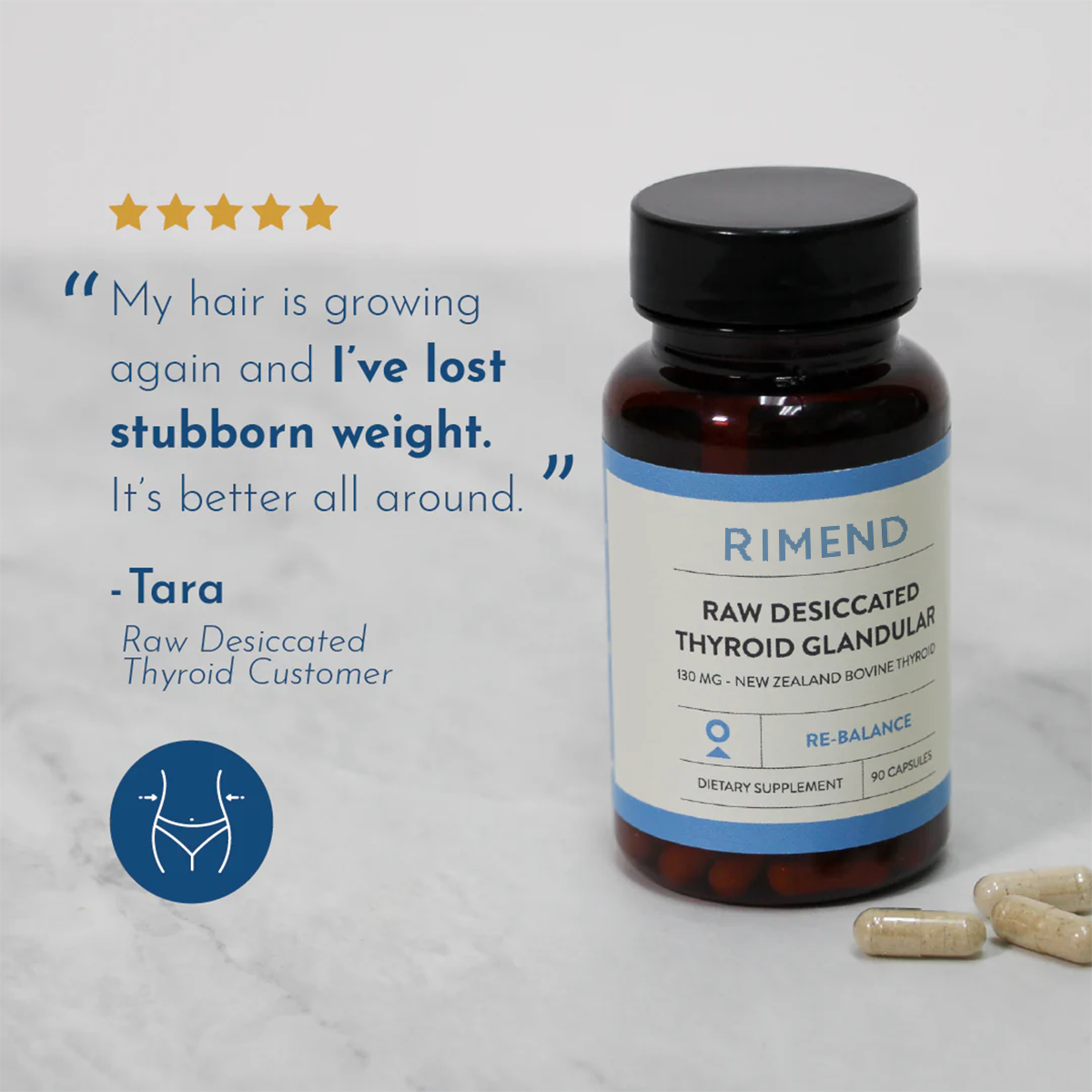 Rimend® Raw Desiccated Thyroid (130 mg capsules)